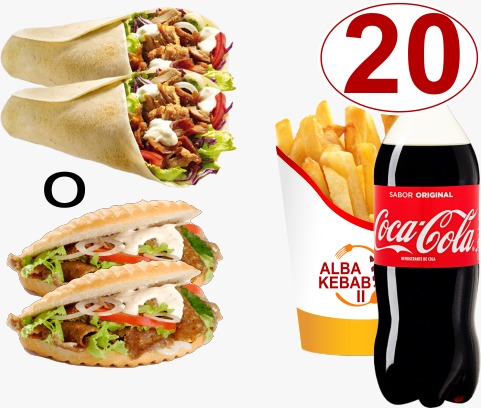 Menu 2 Rollos o Pita